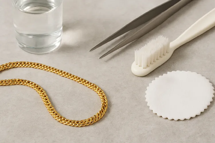 Jewelry Cleaning Tools with Gold Chain Jewelry Cleaning Tools with Gold Chain