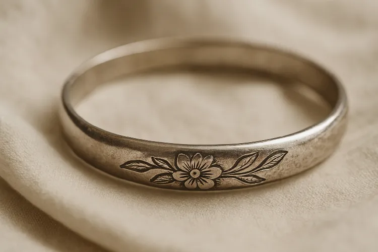 Silver-plated bracelet with slight tarnish and wear