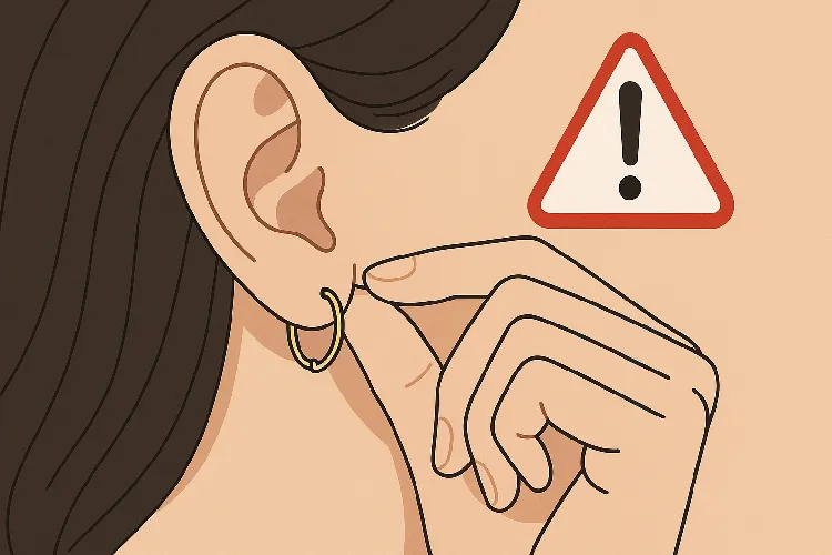 The importance and precautions of correctly removing earrings.