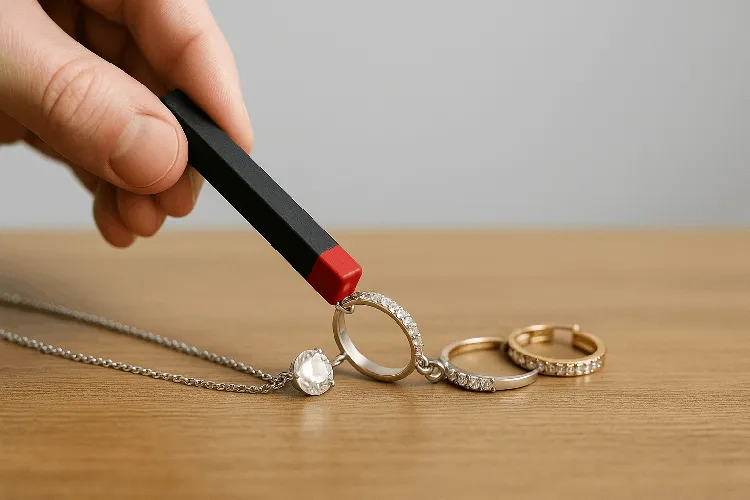 Magnetic detection jewelry illustration Magnetic detection jewelry illustration