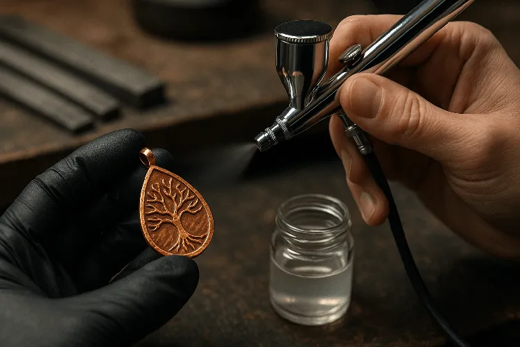 Professional sealing of copper jewelry for durability. Professional sealing of copper jewelry for durability.