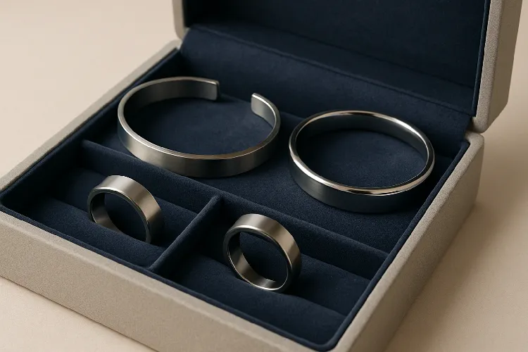 Storing titanium jewelry safely to prevent scratches.f1ae97b7 Storing titanium jewelry safely to prevent scratches.
