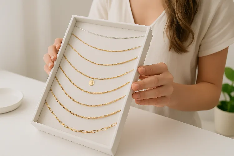 A necklace stacking and anti-tangling storage method A necklace stacking and anti-tangling storage method