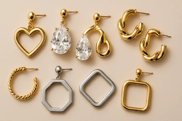 Trendy alloy earrings in various designs