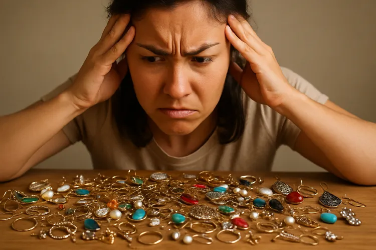 Frustrated search for matching earrings. Frustrated search for matching earrings.