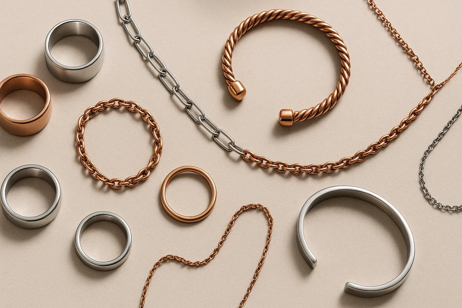 Stainless steel vs. copper jewelry: a modern and vintage comparison