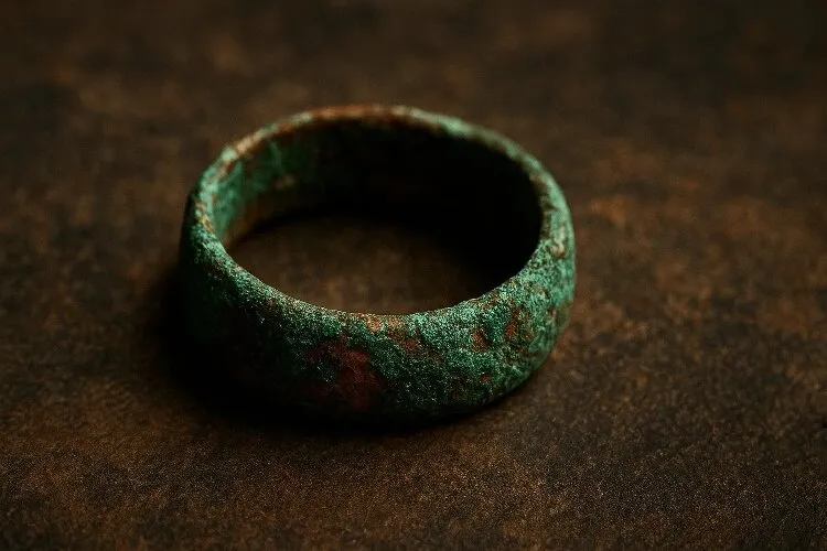 Oxidized copper jewelry with tarnishing and patina Oxidized copper jewelry with tarnishing and patina