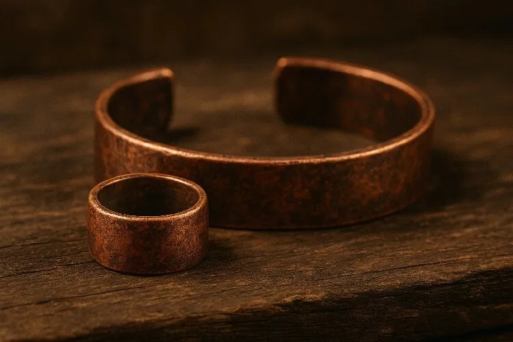 Copper jewelry with a warm, vintage aesthetic Copper jewelry with a warm, vintage aesthetic