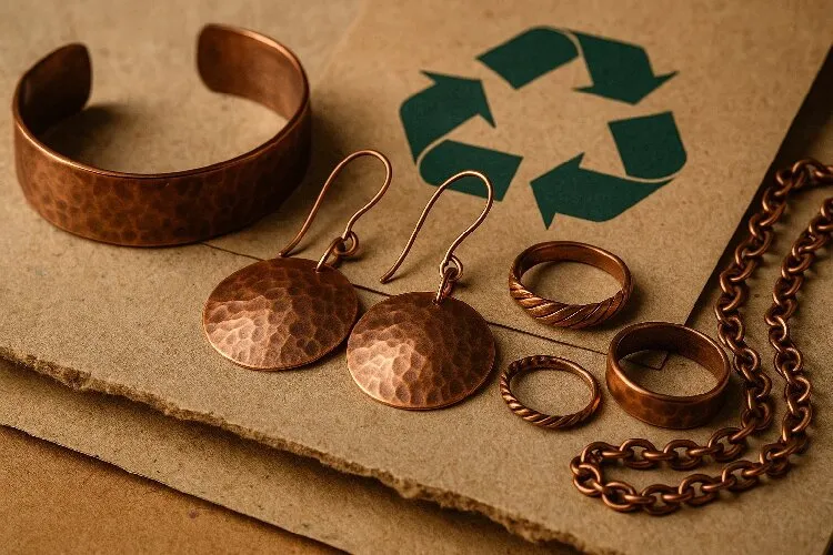 Eco-friendly copper jewelry made from recycled materials Eco-friendly copper jewelry made from recycled materials