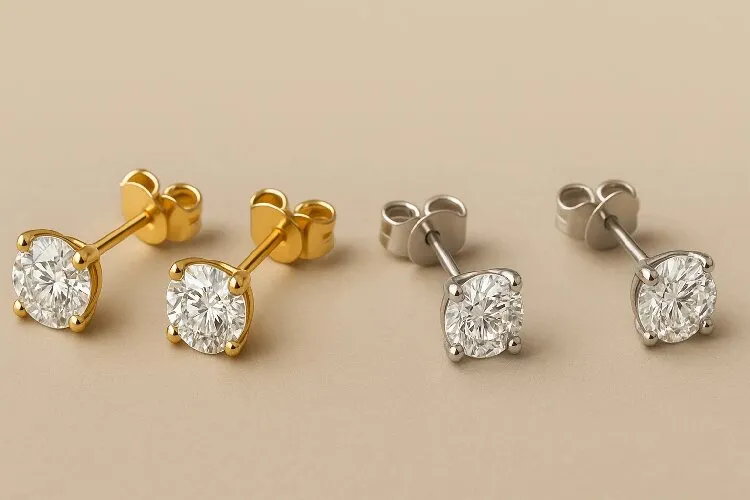 Different metal choices for diamond earrings Different metal choices for diamond earrings