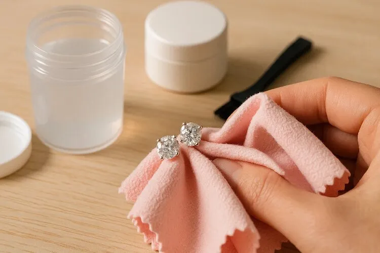 Cleaning and storing diamond earrings for long-lasting shine Cleaning and storing diamond earrings for long-lasting shine
