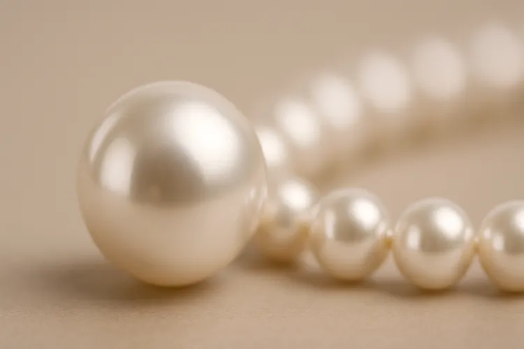 Close-up of a high-quality pearl with perfect luster Close-up of a high-quality pearl with perfect luster