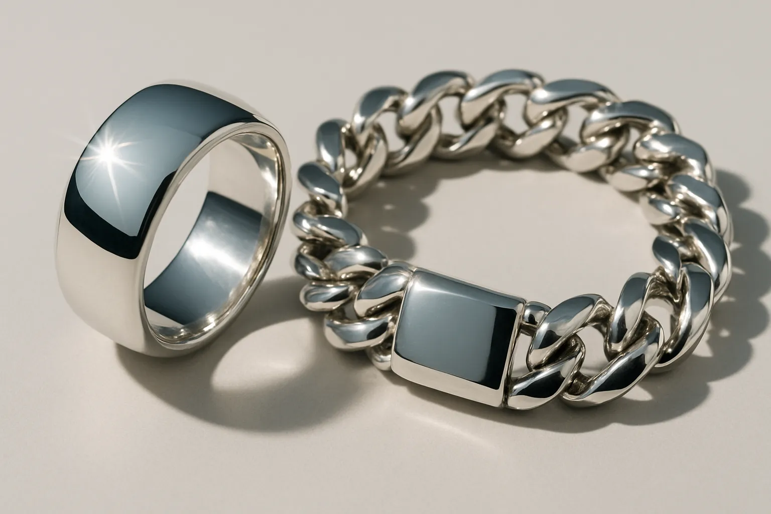 Argentine silver jewelry, showcasing bright and low-maintenance high-gloss silver ornaments.