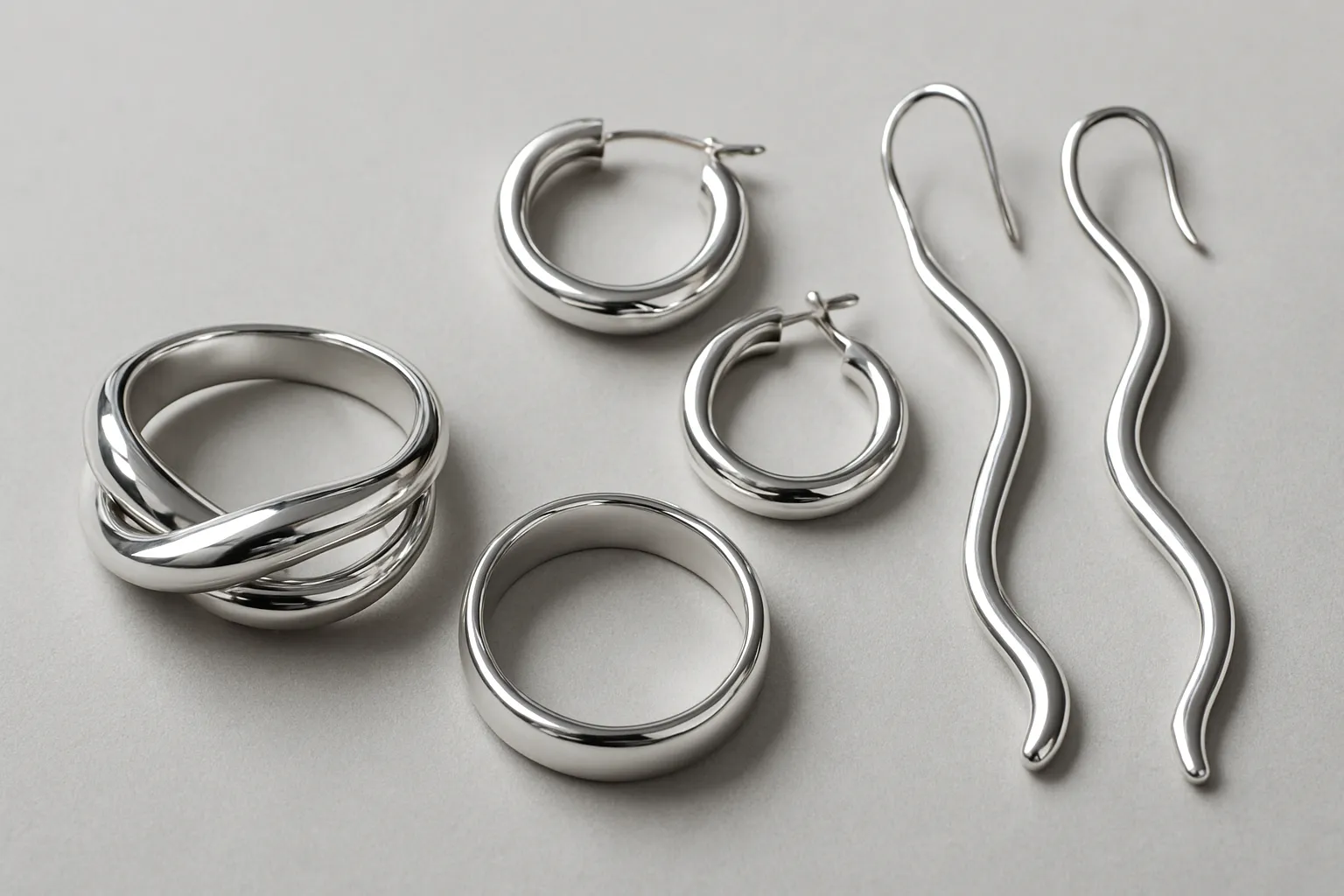 Silver-coated and silver-filled jewelry, showcasing fashionable and cost-effective silver ornaments