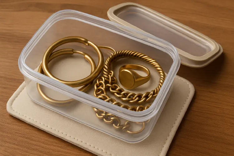 Proper storage techniques to protect brass jewelry from tarnish and oxidation.