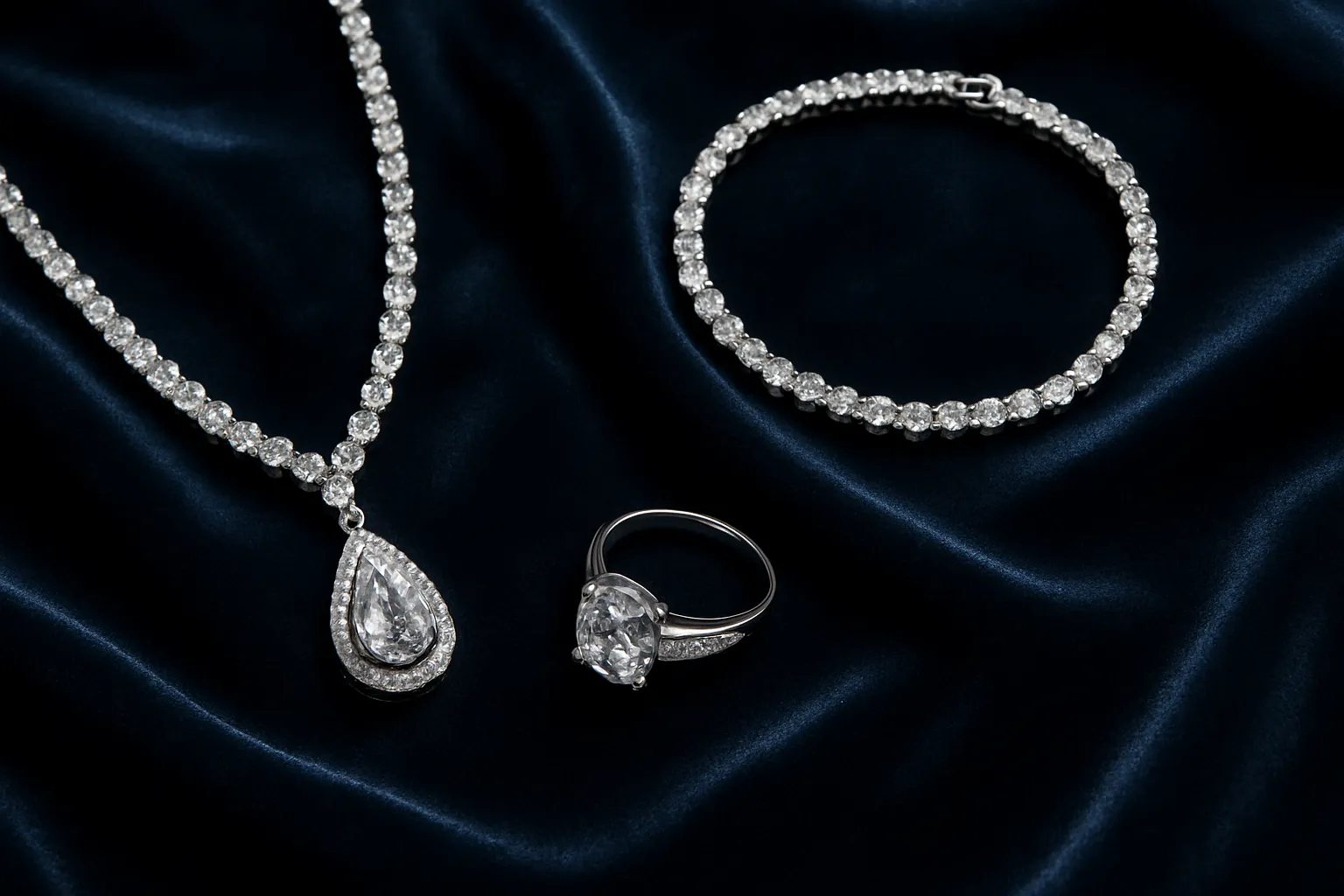 Sparkling silver-plated jewelry collection