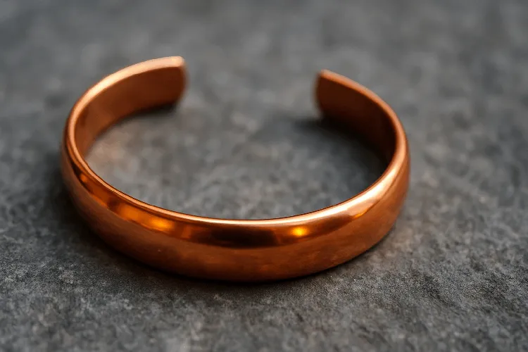 Polished copper jewelry with a radiant shine. Polished copper jewelry with a radiant shine.
