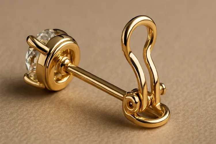 Omega back clasp on luxury stud earring Omega back clasp on luxury stud earring