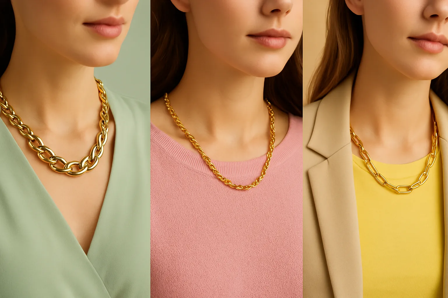 Luxurious Gold Chains Displayed on a Velvet Surface with Soft Lighting