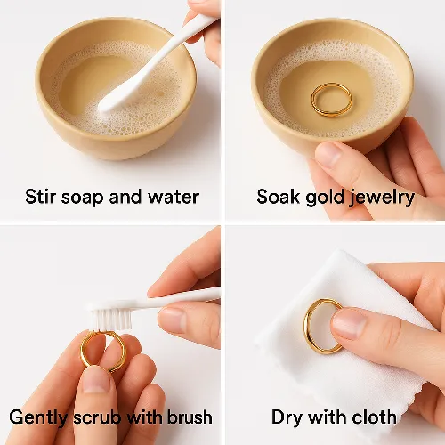 Four steps to cleaning gold jewelry Four steps to cleaning gold jewelry