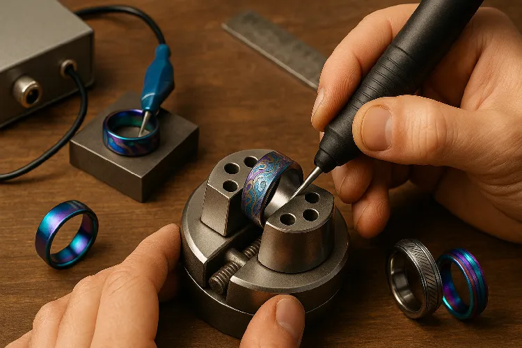 Customizing titanium and tungsten jewelry - Creative engraving and color options