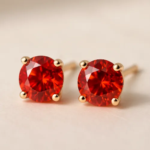 Fiery red ruby earrings showcasing brilliance Fiery red ruby earrings showcasing brilliance