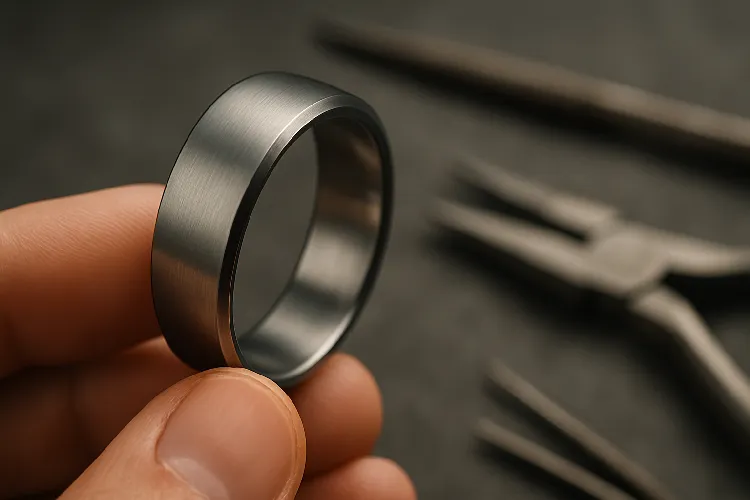 Titanium ring, challenging to resize Titanium ring, challenging to resize