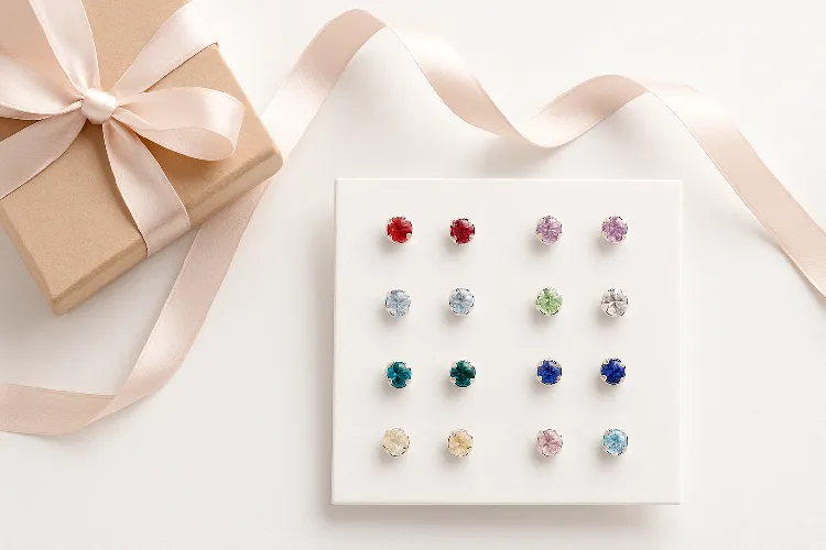 Creative gift set of birthstone earrings Creative gift set of birthstone earrings