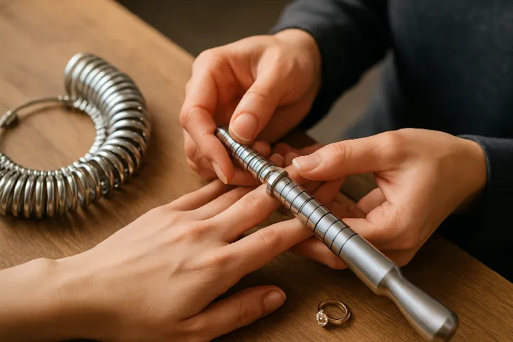 Using ring sizer kit for perfect fit