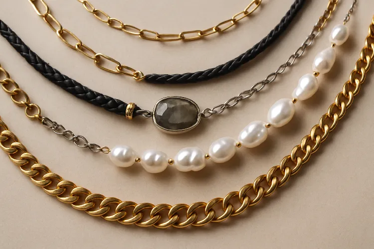 Layered and mixed jewelry pieces Layered and mixed jewelry pieces