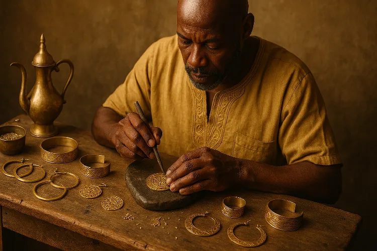Crafting brass jewelry with traditional African techniques Crafting brass jewelry with traditional African techniques