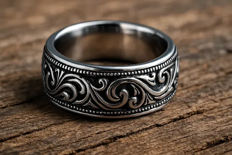 Durable and polished stainless steel ring design. Durable and polished stainless steel ring design.