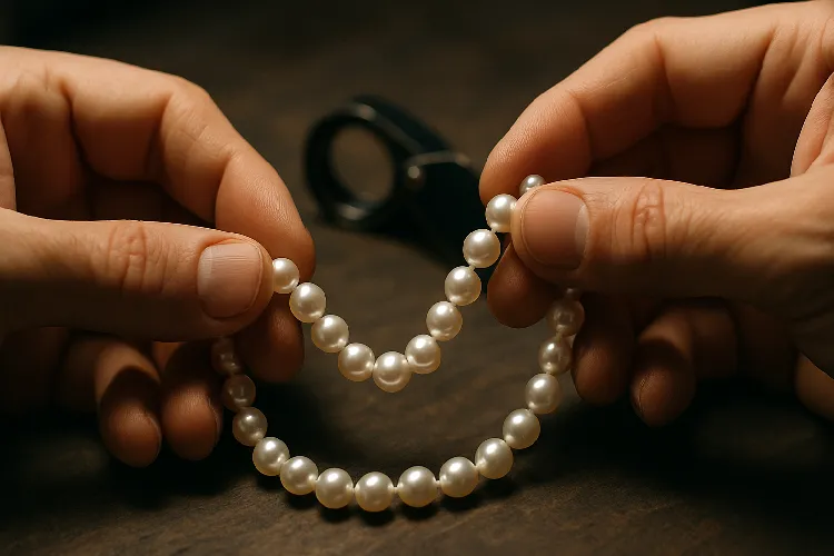 Resizing a delicate pearl necklace Resizing a delicate pearl necklace