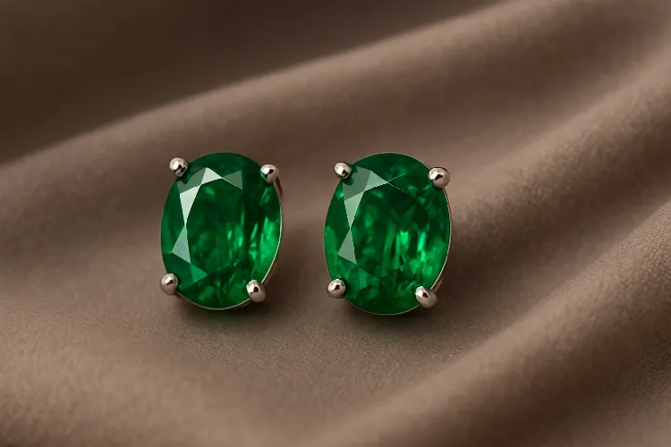 Luxury emerald earrings with rich green hue Luxury emerald earrings with rich green hue