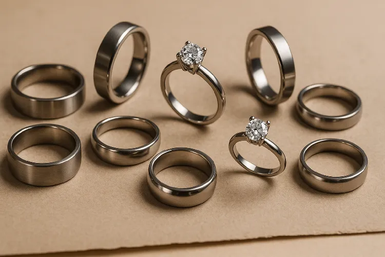 Variety of stainless steel rings, perfect for engagement and customization Variety of stainless steel rings, perfect for engagement and customization