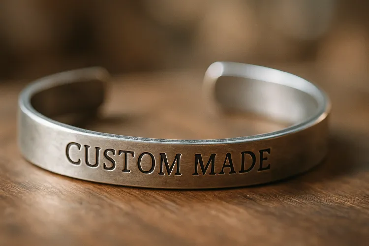 Custom silver bracelet with personalized engraving, highlighting trends Custom silver bracelet with personalized engraving, highlighting trends