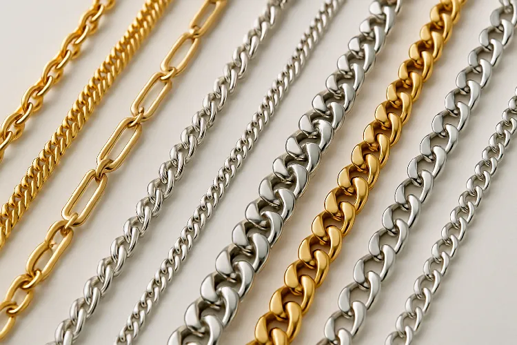 Gold and silver permanent jewelry chains Gold and silver permanent jewelry chains