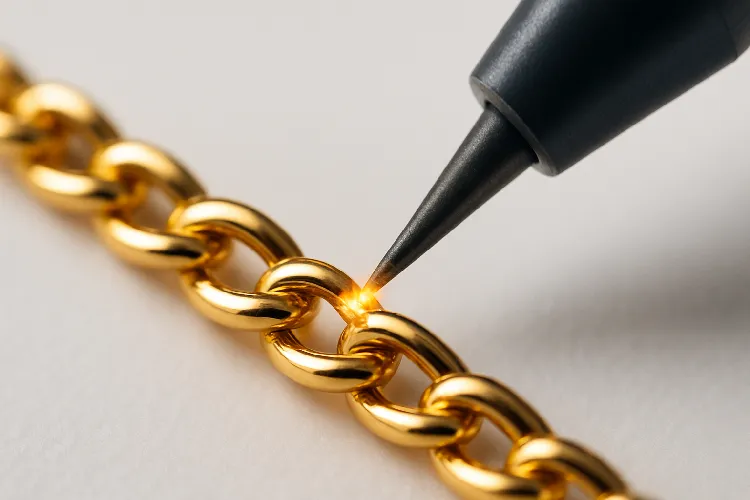 Welding a permanent gold bracelet Welding a permanent gold bracelet
