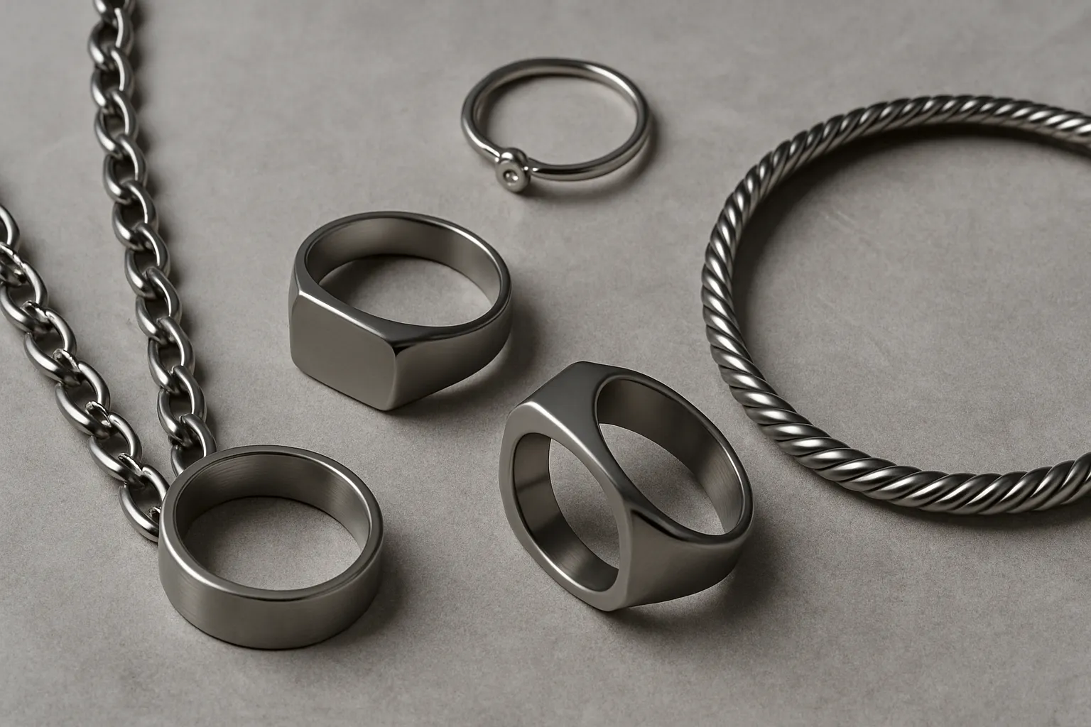 Sleek titanium jewelry collection