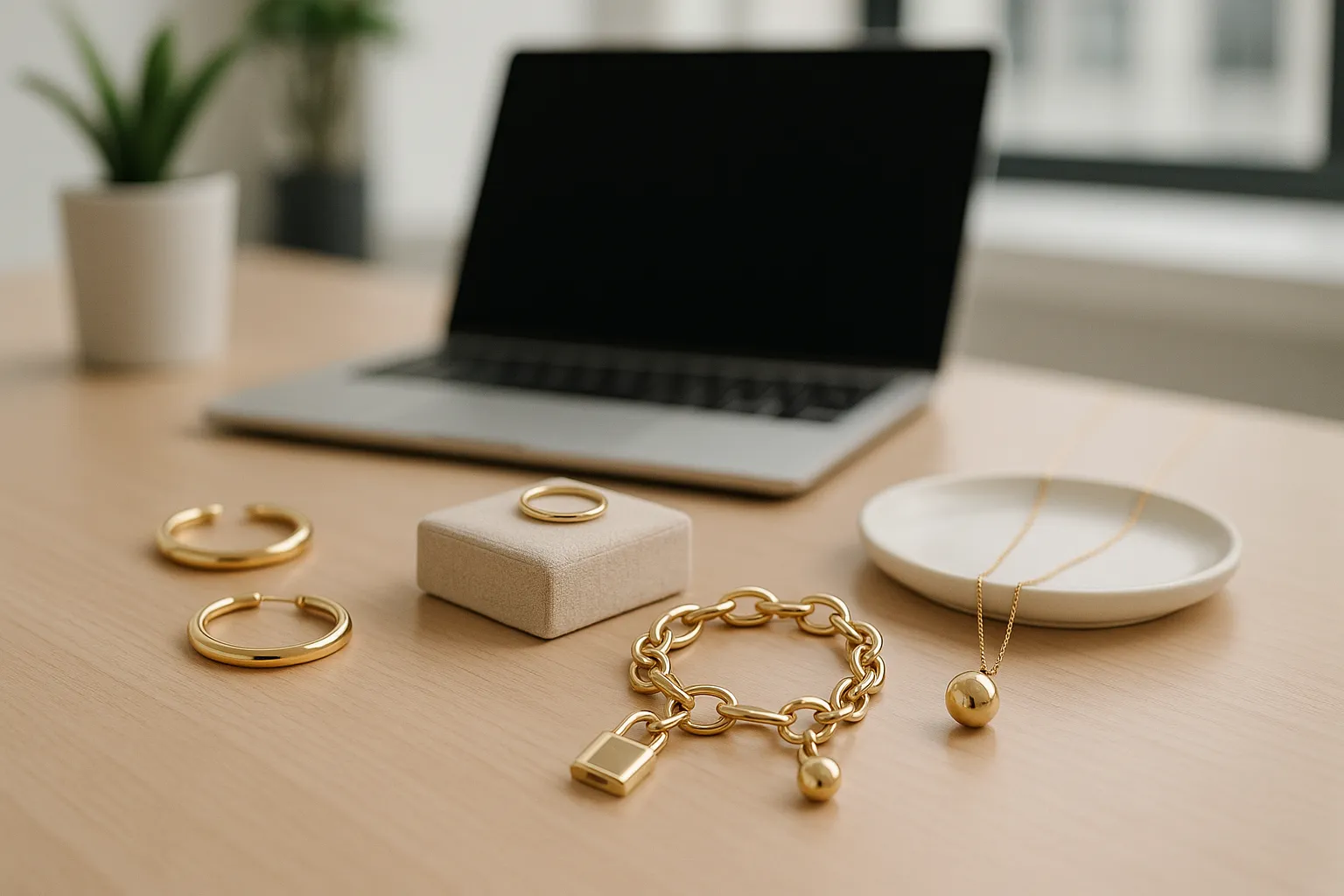 Sophisticated and minimalist jewelry for a professional workspace