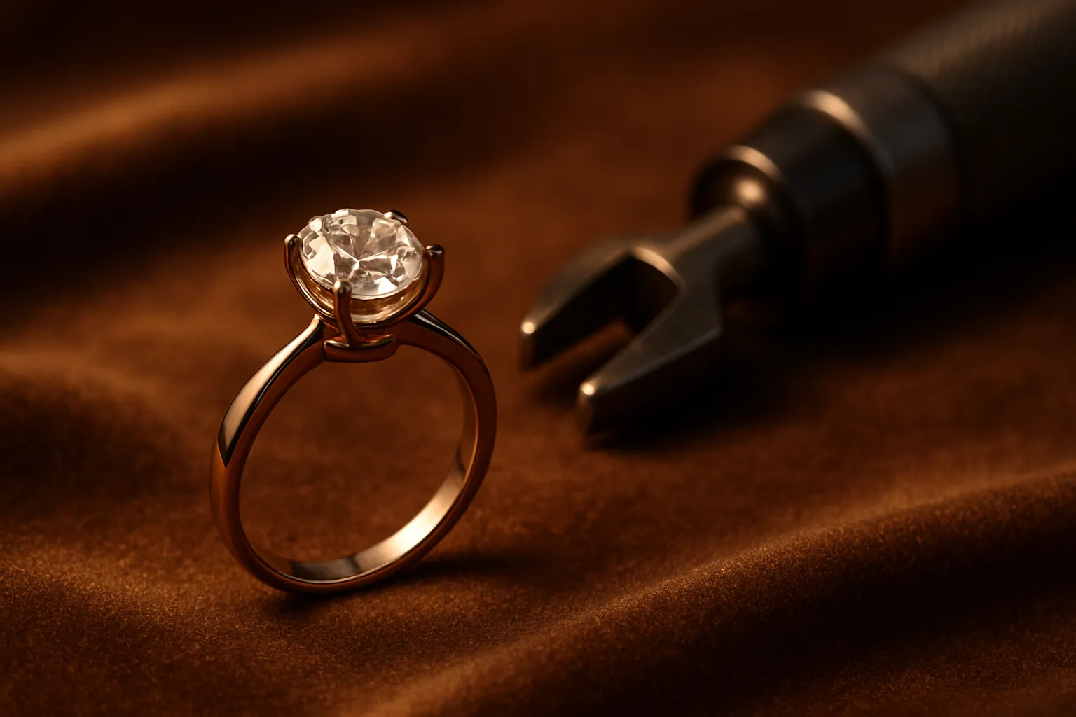 A finely adjusted engagement ring