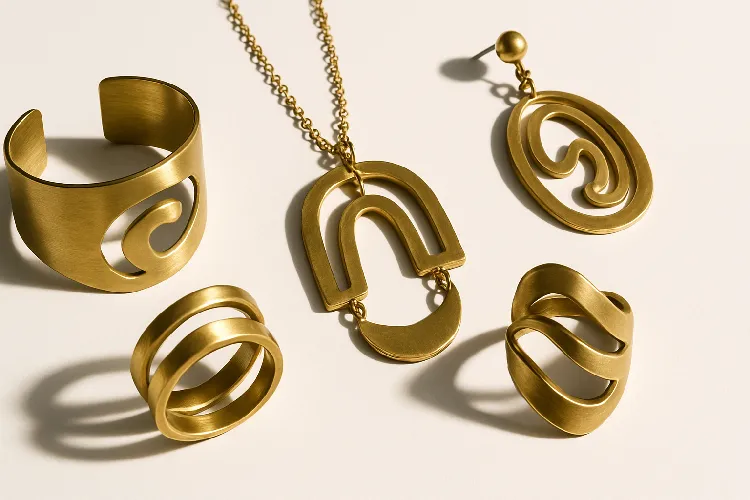 Modern and trendy brass jewelry with fashion-forward designs Modern and trendy brass jewelry with fashion-forward designs