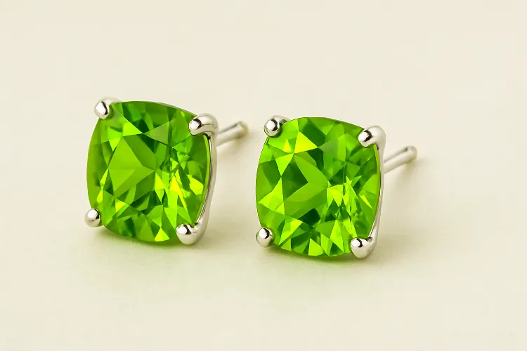 Vibrant green peridot earrings with clarity Vibrant green peridot earrings with clarity