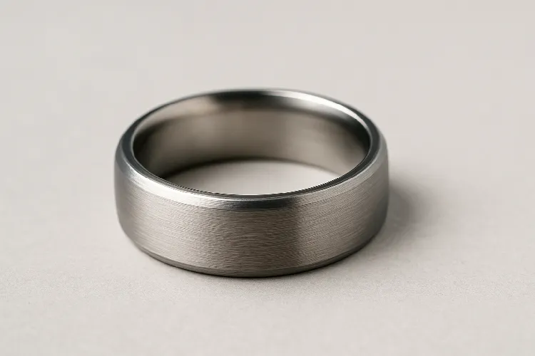 Elegant titanium ring close-up Elegant titanium ring close-up