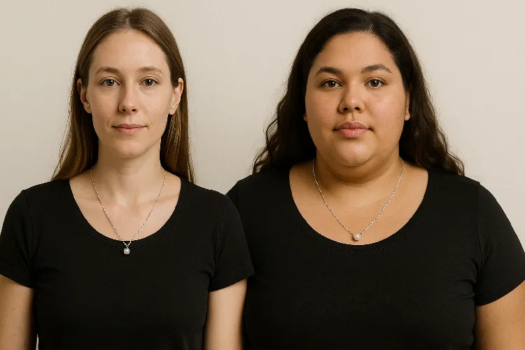 Different body types wearing different necklace lengths Different body types wearing different necklace lengths