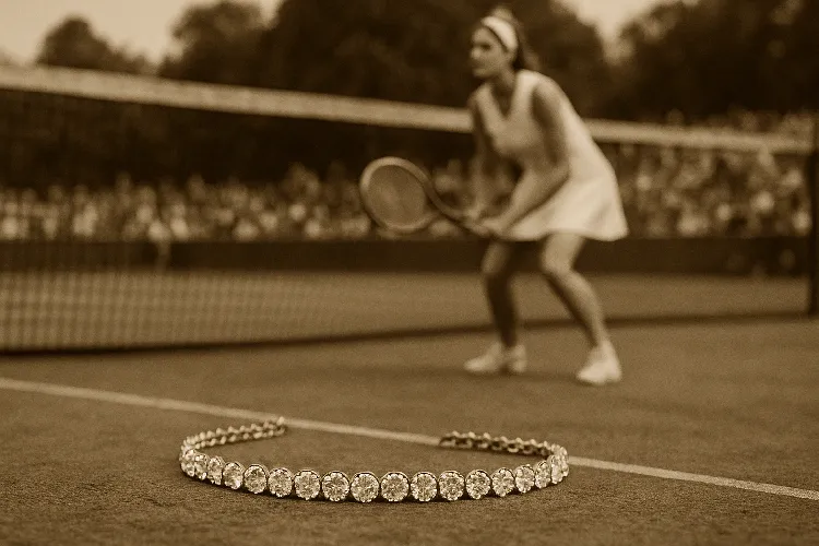 Vintage tennis match with a diamond bracelet Vintage tennis match with a diamond bracelet