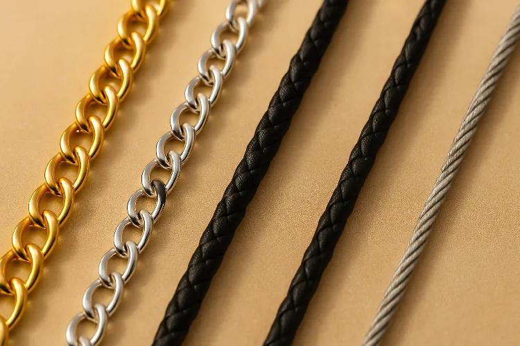 Gold, silver and braided rope necklace chain Gold, silver and braided rope necklace chain