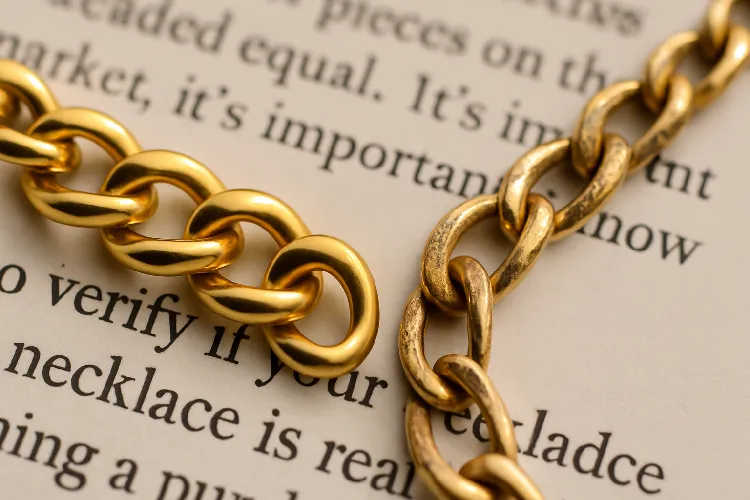 Gold necklace with verification of authenticity Gold necklace with verification of authenticity