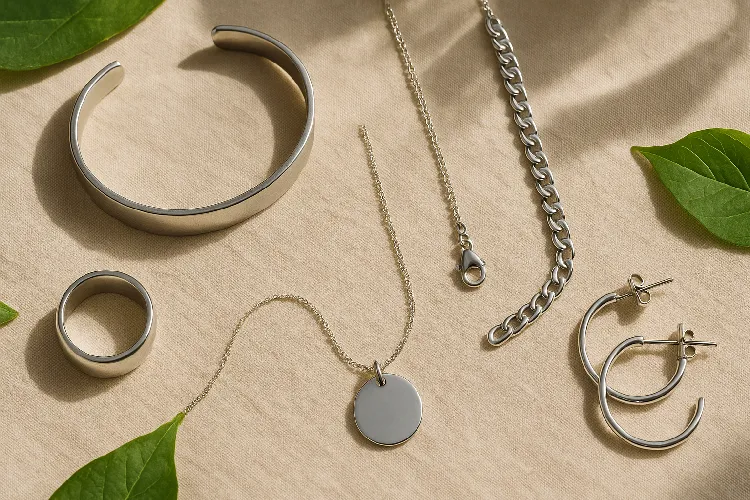 Recycled stainless steel and eco-friendly sterling silver jewelry. Recycled stainless steel and eco-friendly sterling silver jewelry.