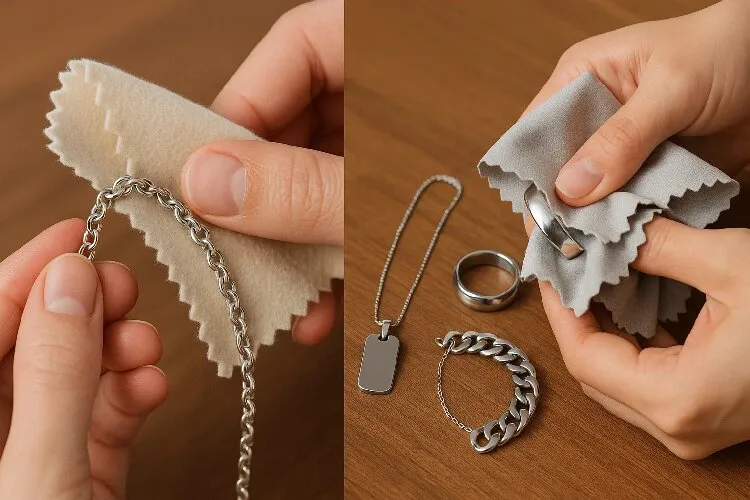 Polishing sterling silver and easy cleaning of stainless steel jewelry Polishing sterling silver and easy cleaning of stainless steel jewelry